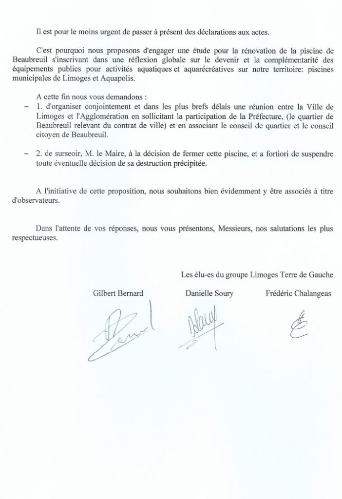 lettre piscine